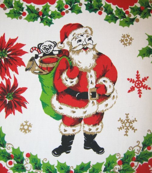 Vintage Santa Tablecloth