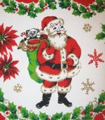 Santa Tablecloth with Trees Toys