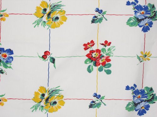 Vintage Wilendur Rosemead Tablecloth Floral Fruit