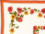 Vintage Tablecloth Orange Yellow Poppies