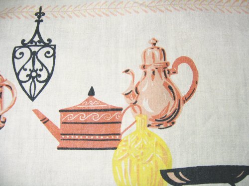 Eames Era Teapots Linen Tablecloth