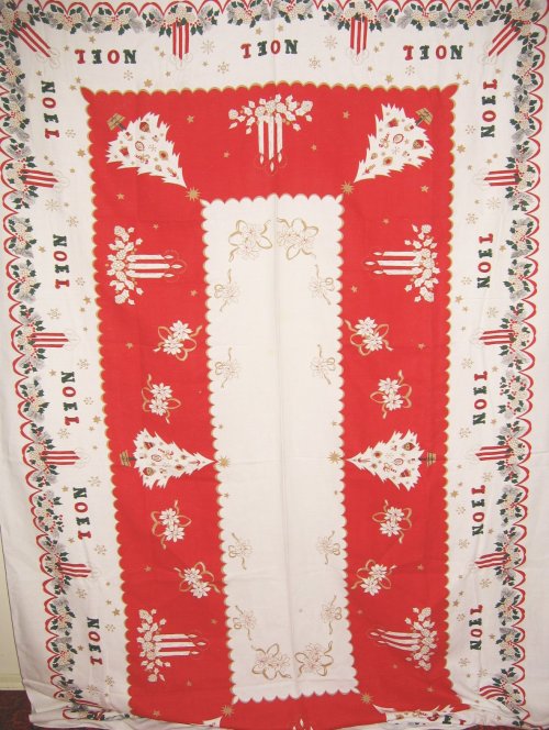 Noel Christmas Tablecloth Banquet Sized