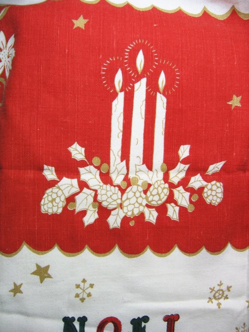 Candles on Vintage Tablecloth