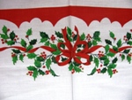 Holly Ribbon Christmas Tablecloth