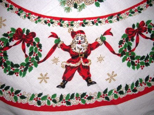 Santa on Christmas Tablecloth