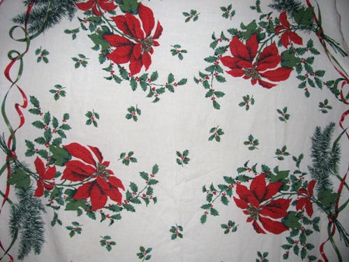 Wild Poinsettias Christmas Tablecloth