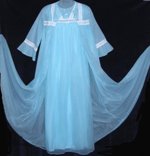 Vintage Lov'Lee Blue Chiffon Peignoir