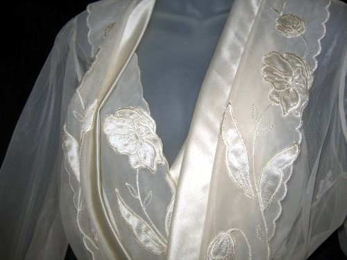 Vintage Cahill Sheer Applique Peignoir