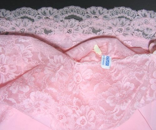 Vintage Kayser Label Tag Pink Lace Slip