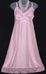 Pink Crepe Nylon Full Slip by Lov'Lee