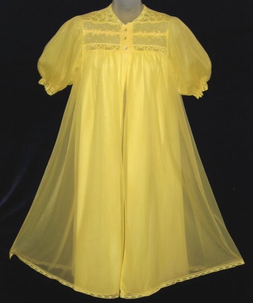 French Maid Yellow Chiffon Peignoir