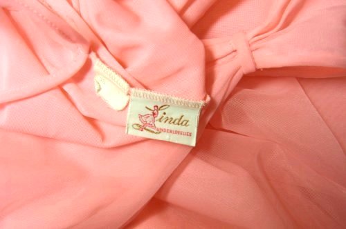 Linda Underlovelies Label Tag on Peach Chiffon