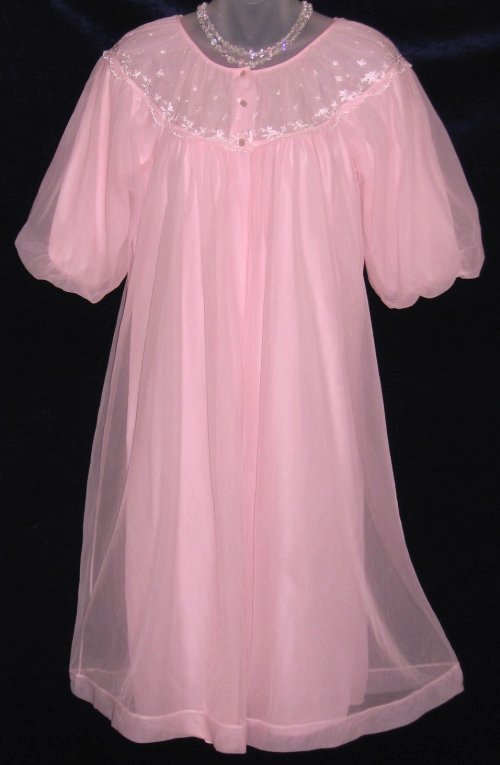 Vanity Fair Pink Chiffon Peignoir