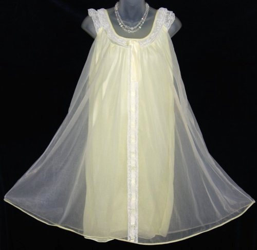 Vanity Fair Yellow Chiffon Nightgown