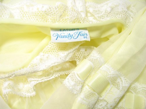 Eatons Vanity Fair Tag Label on Yellow Chiffon