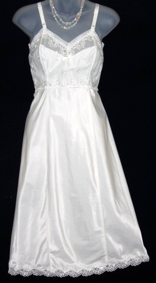 Gay-Lure White Taffeta Chiffon Full Slip