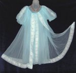 Shadowbox Blue Babydoll Peignoir Set