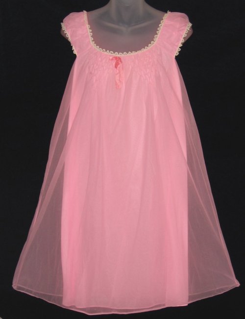 Edward Saykaly Pink Babydoll Nightgown