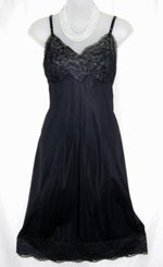 Vanity Fair Black Lace Full Slip