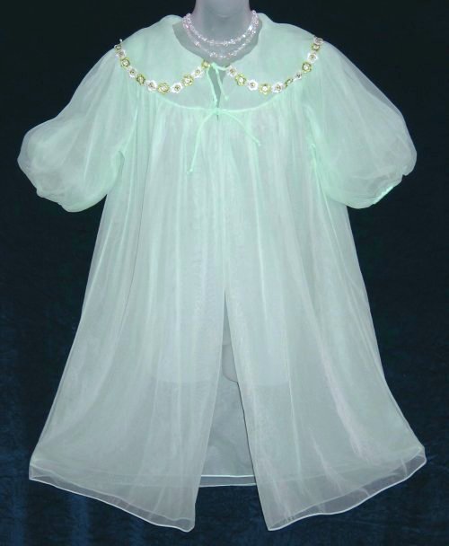 Vintage Green Peignoir Robe La Loire