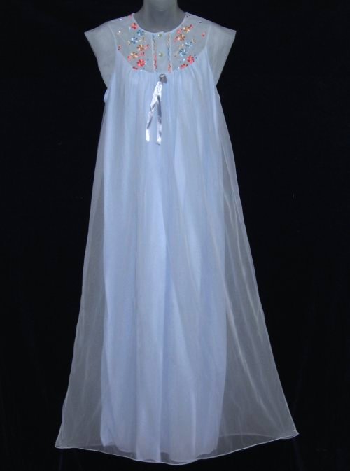 Lov'Lee Nylon Chiffon Embroidered Nightgown