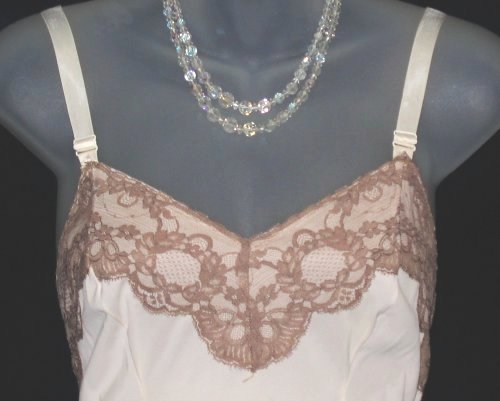 Chocolate Lace Bust on French Maid Slip