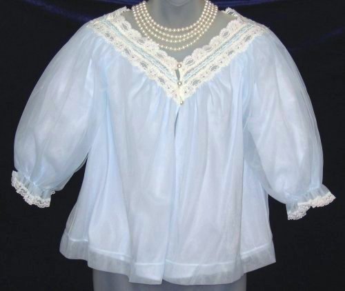 Vanity Fair Bed Jacket Chiffon Puffy Sleeve