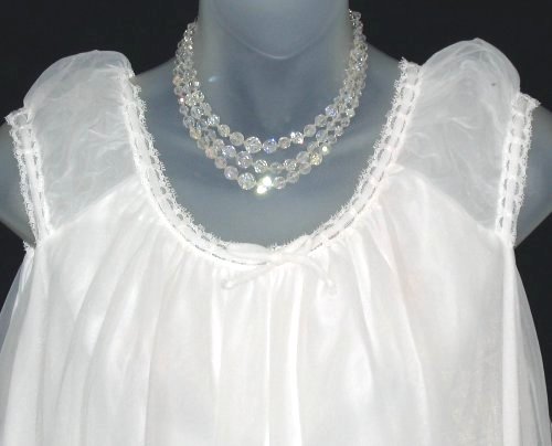 Vintage White Babydoll Nightgown La Loire