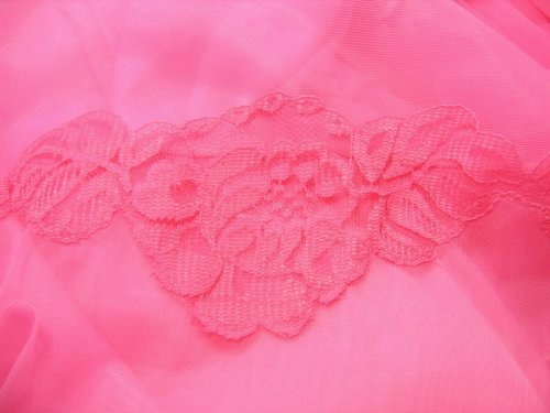 Lace Flower Motifs on Pink Babydoll