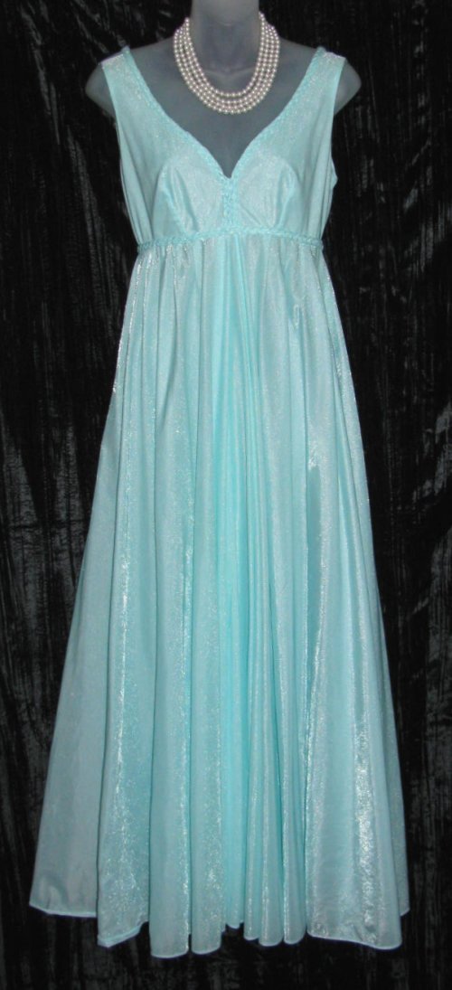 Shimmery Green Empire Waist Nightgown