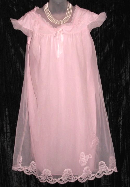 Pink Chiffon Babydoll Ruffles Louis Jean Model