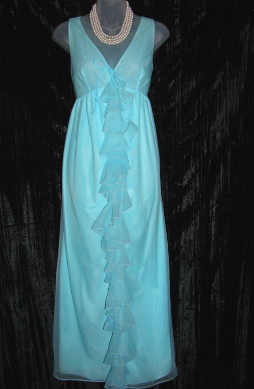 Ruffled Blue Nightgown