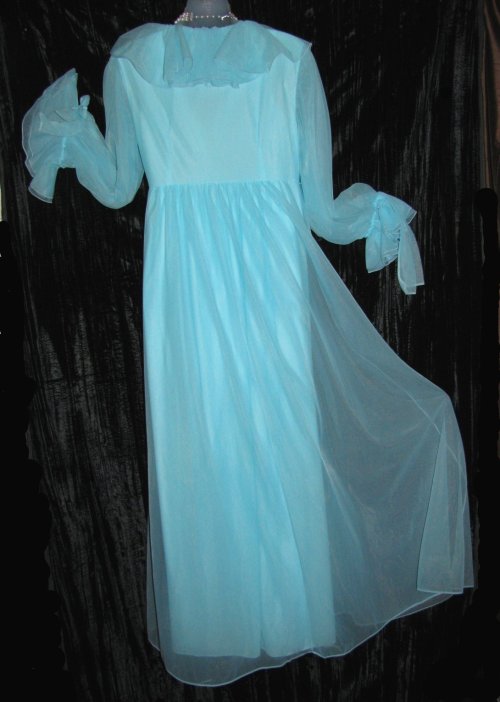 Ruffled Blue Peignoir