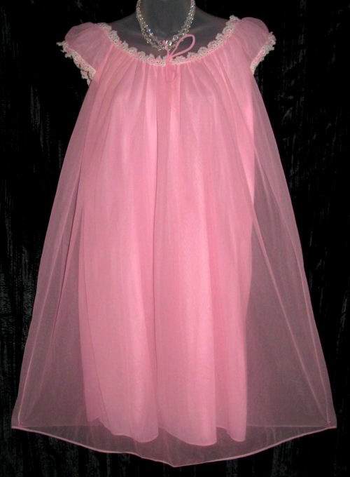 Dorsay Pink Chiffon Babydoll Nightgown