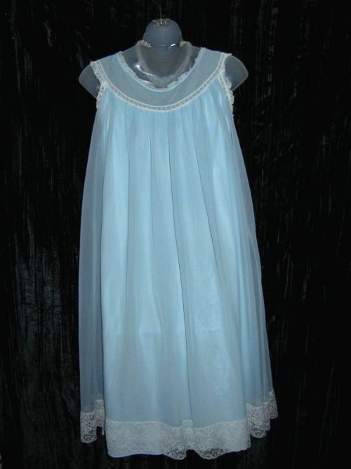 Chiffon Babydoll Nightgown Lace Trim