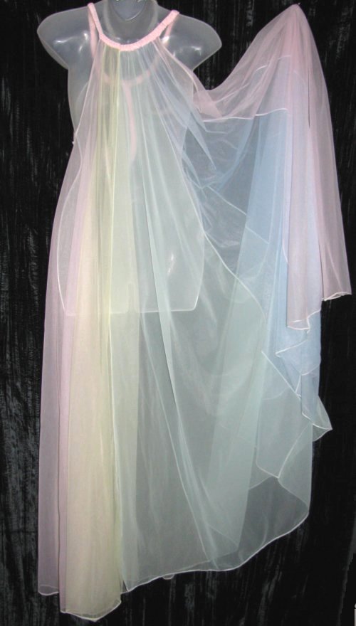 Multi Color Pastel Panel Sheer Chiffon