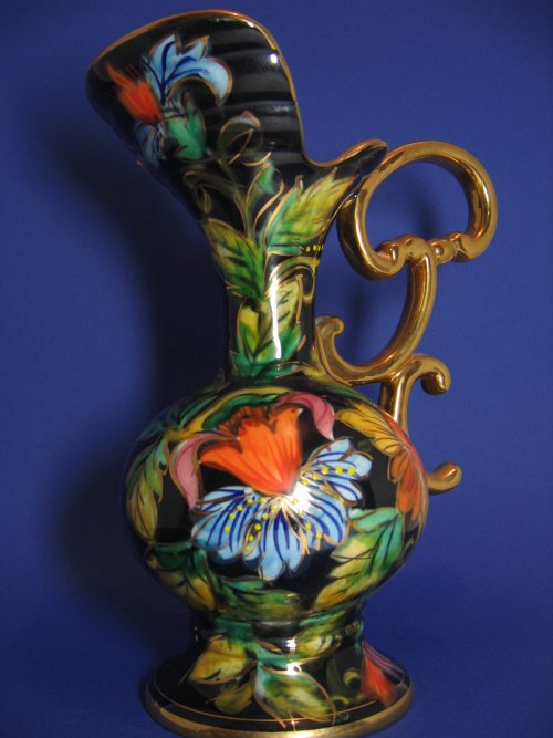 H. Bequet Quaregnon Flowered Ewer